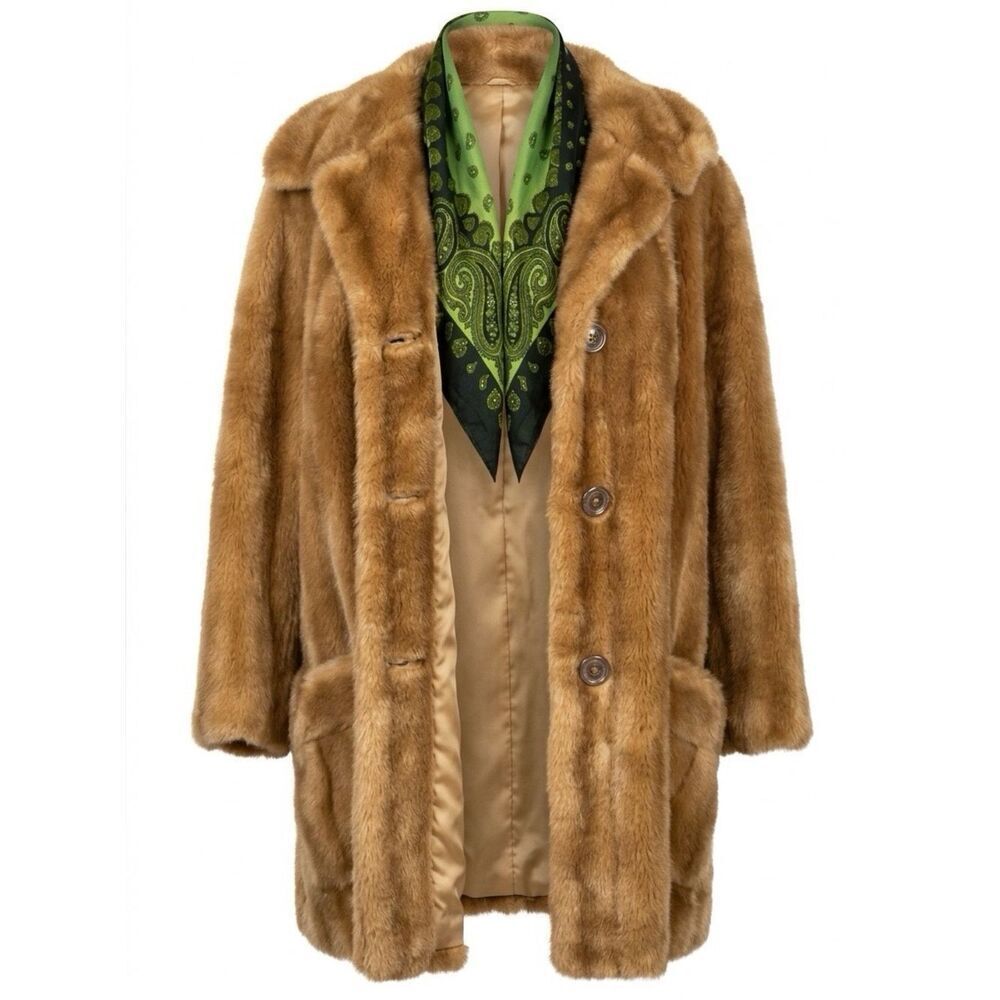 VINTAGE FAWN MINK FAUX FUR COAT BY MINCARA STYLED BY RUSSEL TAYLOR